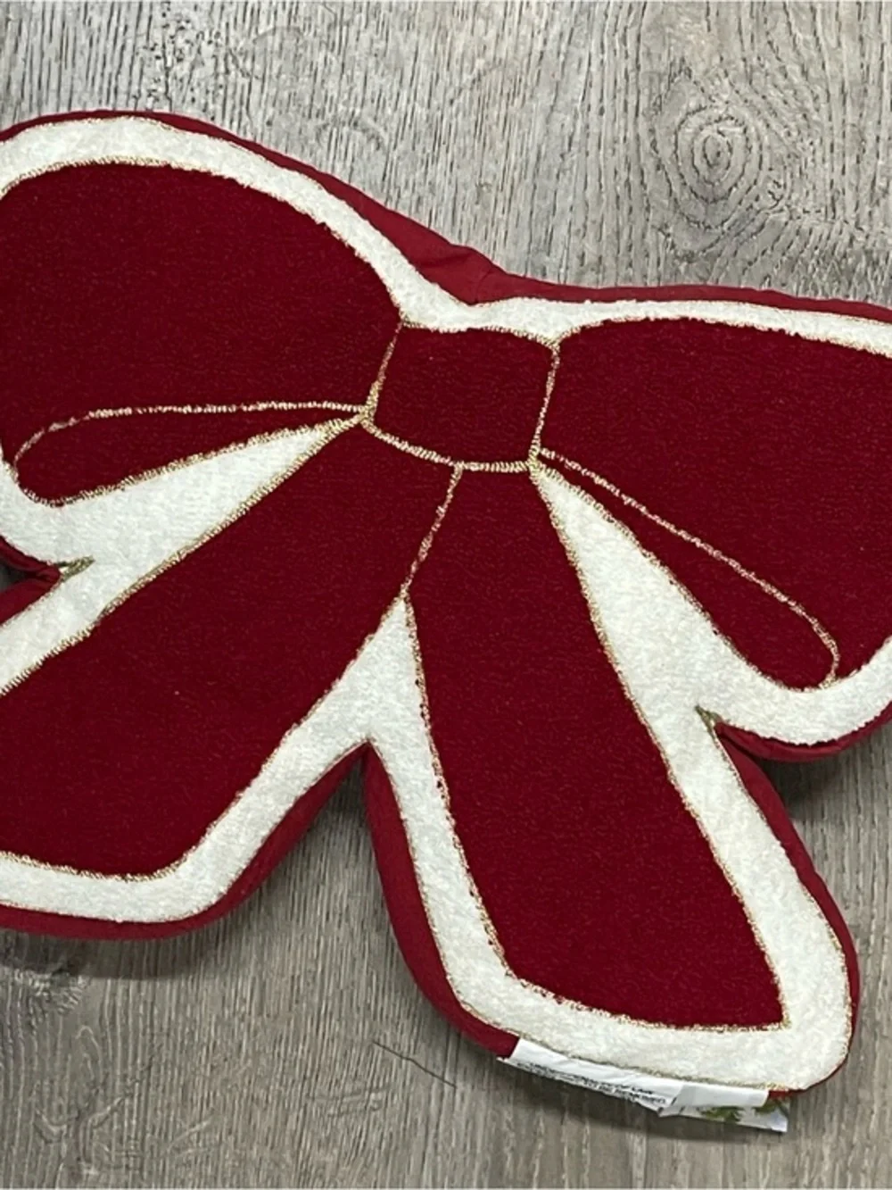 Red and White Bow Holiday Accent Pillow - Home Holiday